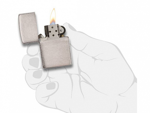 Зажигалка ZIPPO Armor™ c покрытием Brushed Chrome с логотипом в Люберцах заказать по выгодной цене в кибермаркете AvroraStore