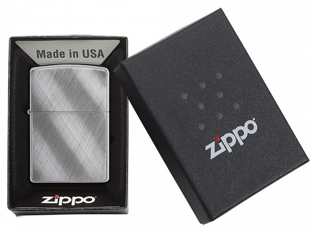 Зажигалка ZIPPO Classic с покрытием Brushed Chrome с логотипом в Люберцах заказать по выгодной цене в кибермаркете AvroraStore