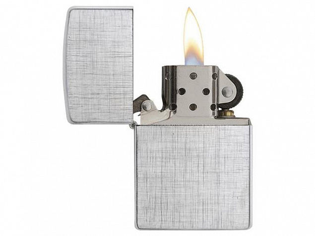 Зажигалка ZIPPO Classic с покрытием Brushed Chrome с логотипом в Люберцах заказать по выгодной цене в кибермаркете AvroraStore