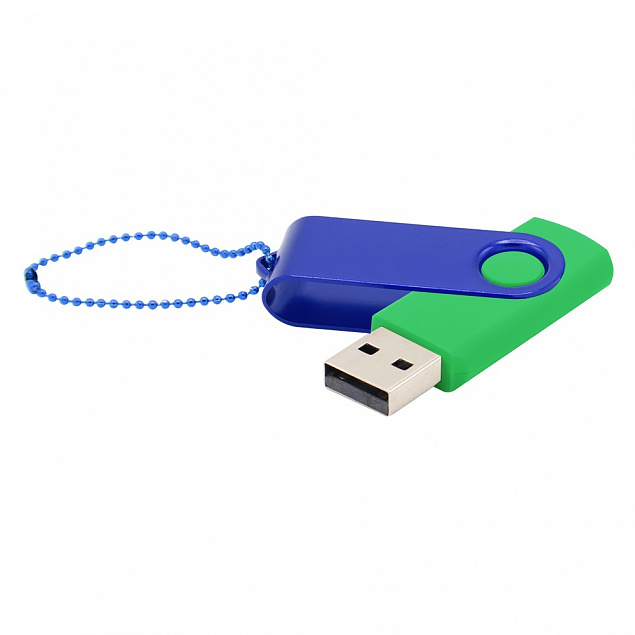 Флешка Designer To Go 2.0 USB 16Gb, зеленый/синий с логотипом в Люберцах заказать по выгодной цене в кибермаркете AvroraStore