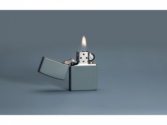 Зажигалка ZIPPO Classic с покрытием Flat Grey с логотипом в Люберцах заказать по выгодной цене в кибермаркете AvroraStore