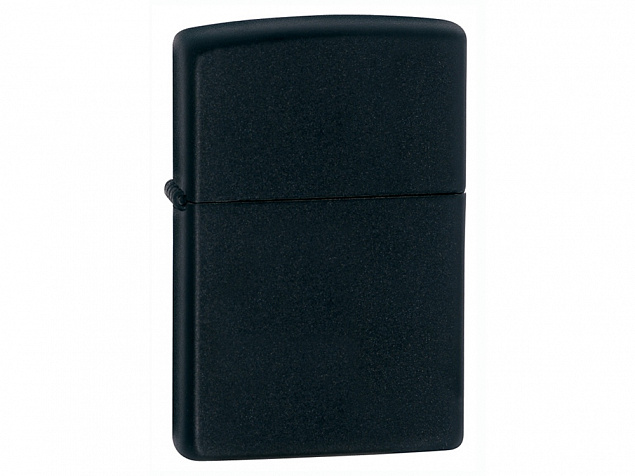 Зажигалка ZIPPO Classic с покрытием Black Matte с логотипом в Люберцах заказать по выгодной цене в кибермаркете AvroraStore