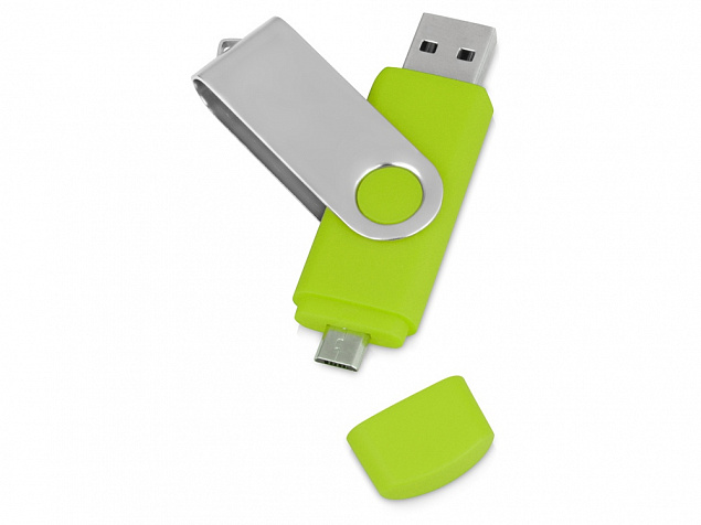 USB/micro USB-флешка на 16 Гб «Квебек OTG» с логотипом в Люберцах заказать по выгодной цене в кибермаркете AvroraStore