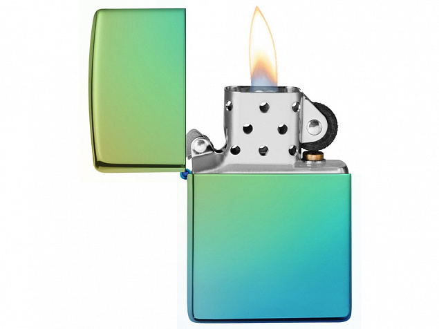 Зажигалка ZIPPO Classic с покрытием High Polish Teal с логотипом в Люберцах заказать по выгодной цене в кибермаркете AvroraStore