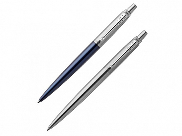 Набор из 2х ручек в подарочной коробке: Parker «Jotter Essential, Royal Blue CT и Parker Jotter Essential, St. Steel СT» с логотипом в Люберцах заказать по выгодной цене в кибермаркете AvroraStore