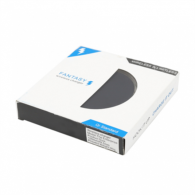 Беспроводное зарядное устройство Spoony, черный с логотипом в Люберцах заказать по выгодной цене в кибермаркете AvroraStore