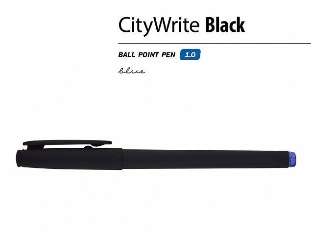 Ручка пластиковая шариковая CityWrite Black с логотипом в Люберцах заказать по выгодной цене в кибермаркете AvroraStore