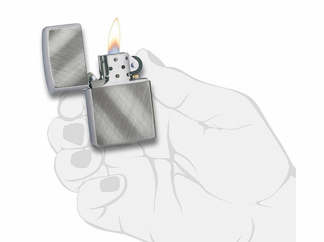 Зажигалка ZIPPO Classic с покрытием Brushed Chrome с логотипом в Люберцах заказать по выгодной цене в кибермаркете AvroraStore