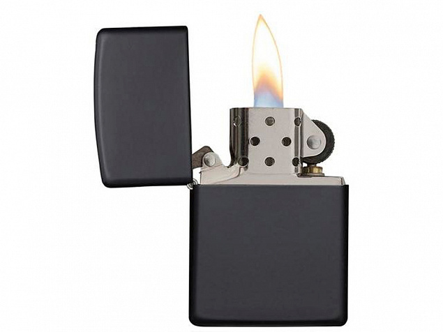 Зажигалка ZIPPO Classic с покрытием Black Matte с логотипом в Люберцах заказать по выгодной цене в кибермаркете AvroraStore