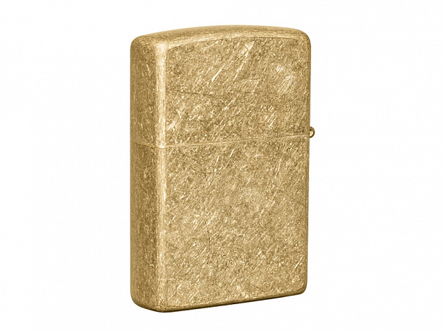 Зажигалка ZIPPO Classic с покрытием Tumbled Brass с логотипом в Люберцах заказать по выгодной цене в кибермаркете AvroraStore