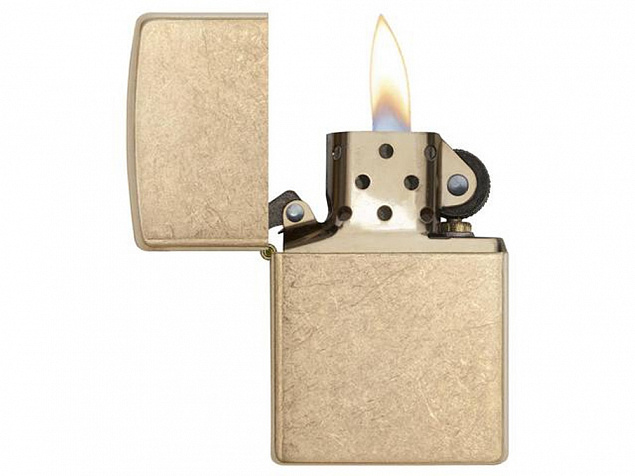 Зажигалка ZIPPO Armor™с покрытием Tumbled Brass с логотипом в Люберцах заказать по выгодной цене в кибермаркете AvroraStore