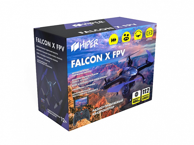 Радиоуправляемый квадрокоптер «FALCON X FPV» с логотипом в Люберцах заказать по выгодной цене в кибермаркете AvroraStore