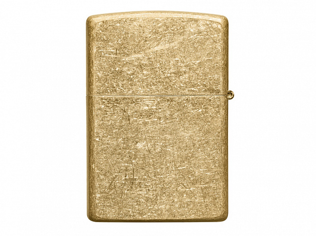 Зажигалка ZIPPO Classic с покрытием Tumbled Brass с логотипом в Люберцах заказать по выгодной цене в кибермаркете AvroraStore