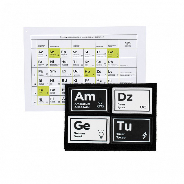 Комплект из 4 шевронов «Химия состояний» с логотипом в Люберцах заказать по выгодной цене в кибермаркете AvroraStore