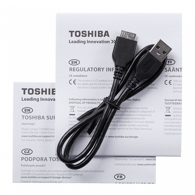 Внешний диск Toshiba Canvio, USB 3.0, 1Тб, черный с логотипом в Люберцах заказать по выгодной цене в кибермаркете AvroraStore