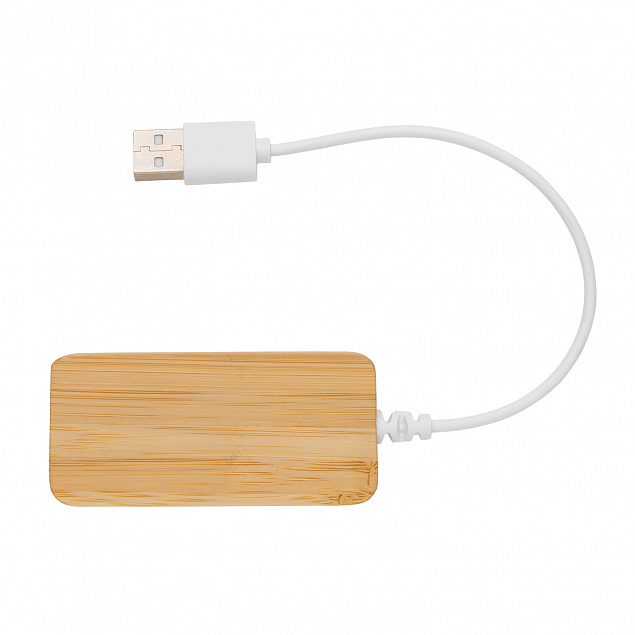 USB-хаб Bamboo с Type-C с логотипом в Люберцах заказать по выгодной цене в кибермаркете AvroraStore