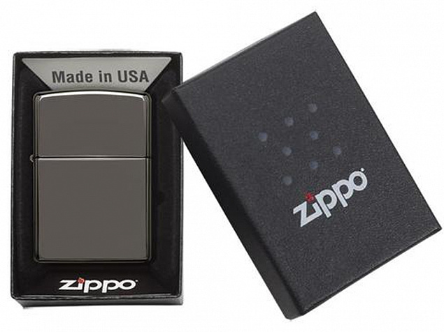 Зажигалка ZIPPO Classic с покрытием Black Ice® с логотипом в Люберцах заказать по выгодной цене в кибермаркете AvroraStore