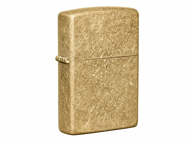 Зажигалка ZIPPO Classic с покрытием Tumbled Brass с логотипом в Люберцах заказать по выгодной цене в кибермаркете AvroraStore