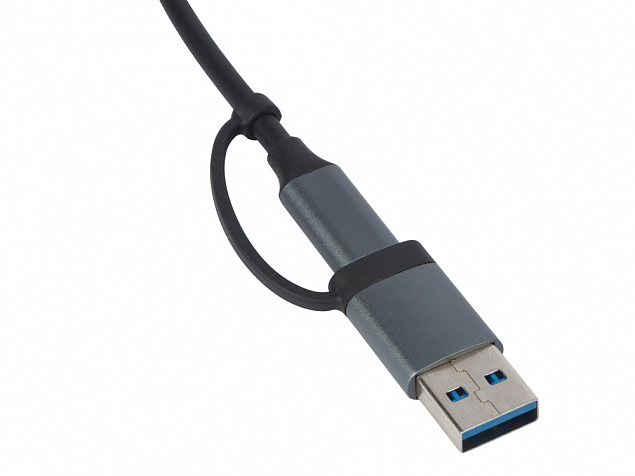 USB-хаб «Link» с коннектором 2-в-1 USB-C и USB-A, 2.0/3.0 с логотипом в Люберцах заказать по выгодной цене в кибермаркете AvroraStore