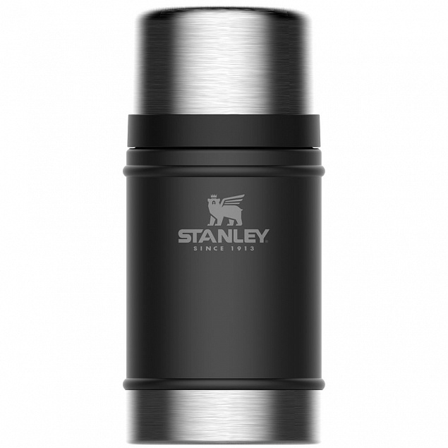 Термос для еды Stanley Classic 700, черный с логотипом в Люберцах заказать по выгодной цене в кибермаркете AvroraStore