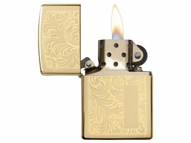 Зажигалка ZIPPO Venetian® с покрытием High Polish Brass с логотипом в Люберцах заказать по выгодной цене в кибермаркете AvroraStore