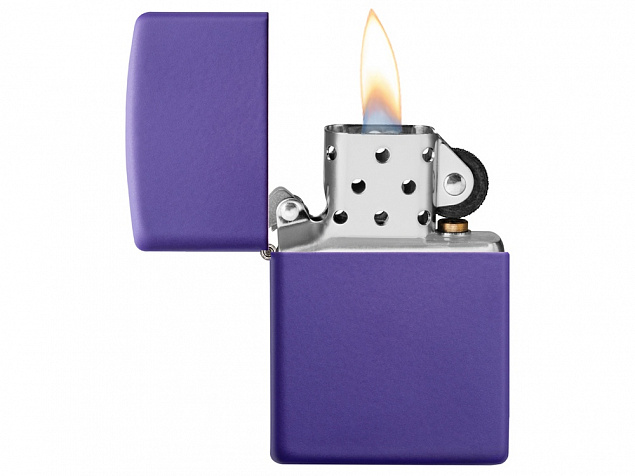 Зажигалка ZIPPO Classic с покрытием Purple Matte с логотипом в Люберцах заказать по выгодной цене в кибермаркете AvroraStore