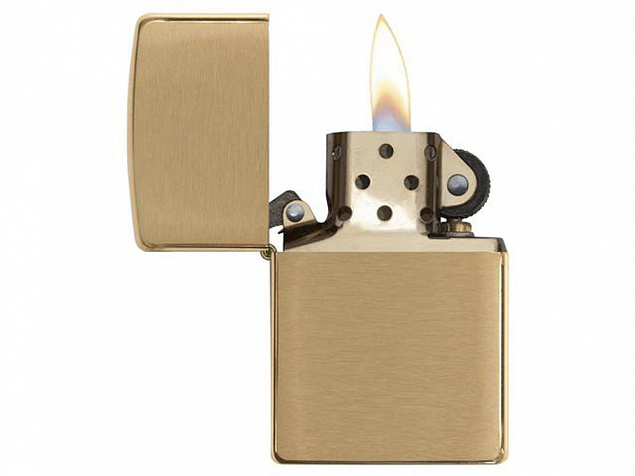 Зажигалка ZIPPO с покрытием Brushed Brass с логотипом в Люберцах заказать по выгодной цене в кибермаркете AvroraStore