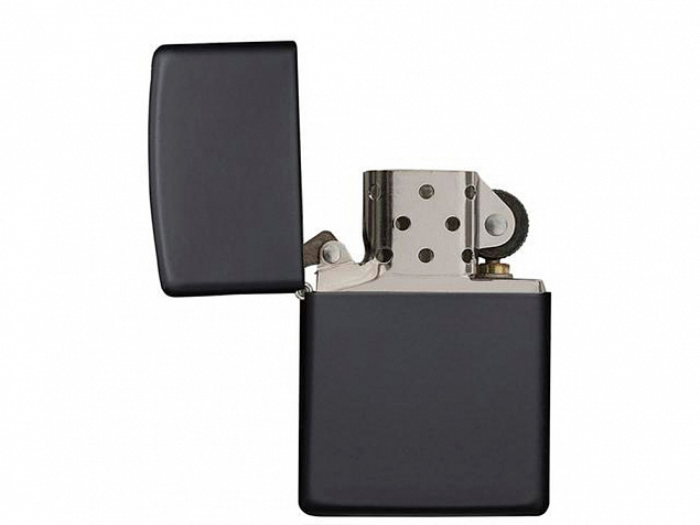 Зажигалка ZIPPO Classic с покрытием Black Matte с логотипом в Люберцах заказать по выгодной цене в кибермаркете AvroraStore