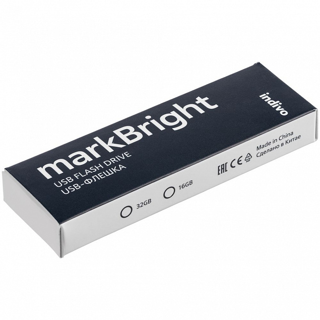 Флешка markBright с зеленой подсветкой, 32 Гб с логотипом в Люберцах заказать по выгодной цене в кибермаркете AvroraStore