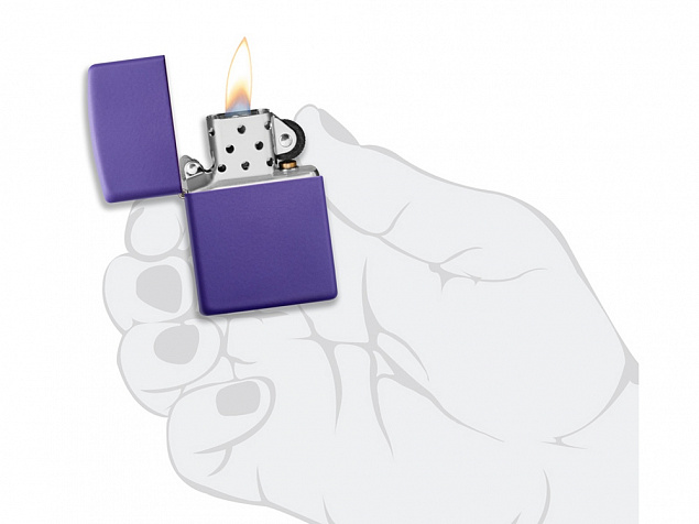 Зажигалка ZIPPO Classic с покрытием Purple Matte с логотипом в Люберцах заказать по выгодной цене в кибермаркете AvroraStore