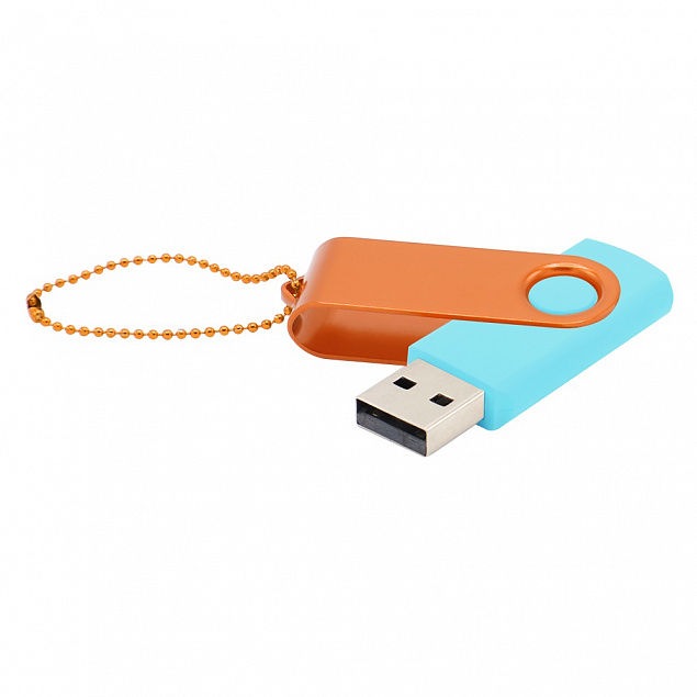 Флешка Designer To Go 2.0 USB 16Gb, бирюзовый/оранжевый с логотипом в Люберцах заказать по выгодной цене в кибермаркете AvroraStore