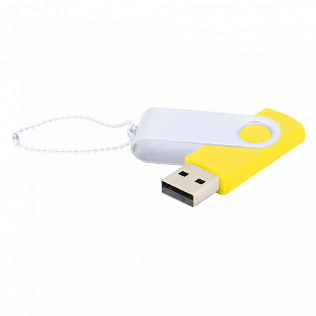 Флешка Designer To Go 2.0 USB 16Gb, желтый/белый с логотипом в Люберцах заказать по выгодной цене в кибермаркете AvroraStore