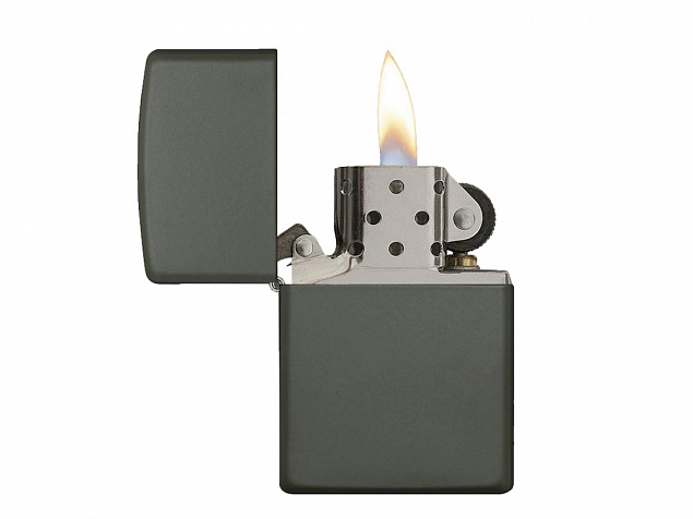 Зажигалка ZIPPO Classic с покрытием Green Matte с логотипом в Люберцах заказать по выгодной цене в кибермаркете AvroraStore