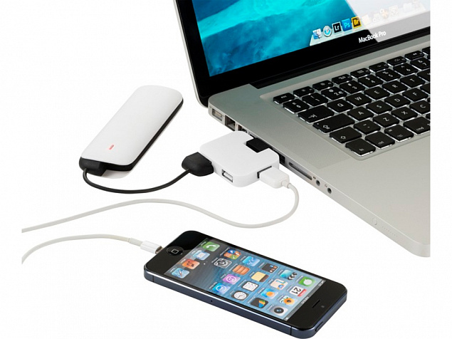 USB Hub «Gaia» на 4 порта с логотипом в Люберцах заказать по выгодной цене в кибермаркете AvroraStore