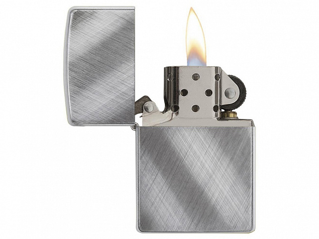 Зажигалка ZIPPO Classic с покрытием Brushed Chrome с логотипом в Люберцах заказать по выгодной цене в кибермаркете AvroraStore