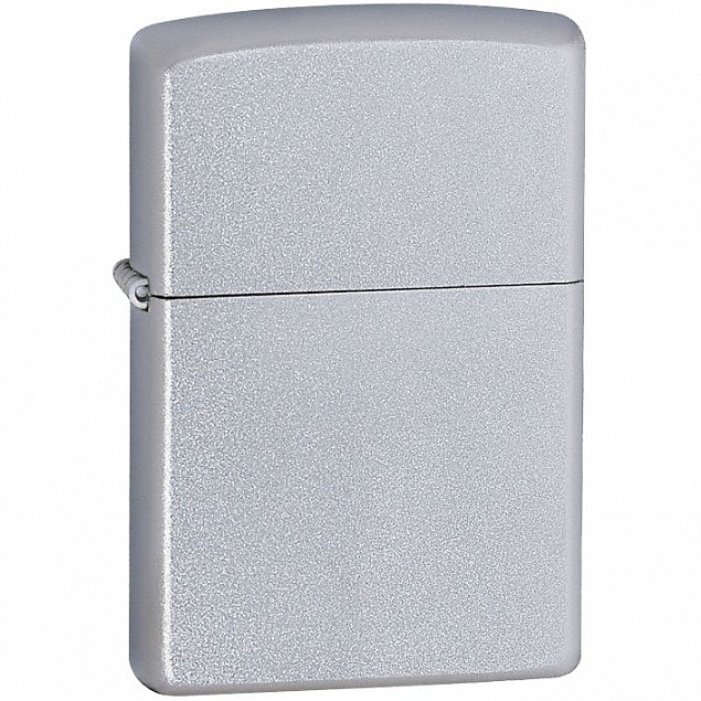 Зажигалка Zippo Classic Satin, серебристая с логотипом в Люберцах заказать по выгодной цене в кибермаркете AvroraStore